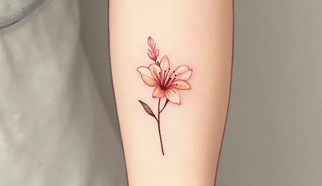 Blossom tattoo on forearm – girlish small tattoo idea with watercolor blossoms representing growth and beauty.