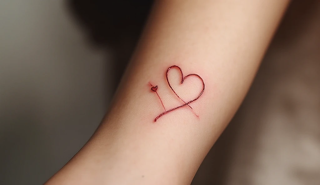 Secret passion tattoo – small girlish tattoo design featuring a hidden heart within a swirl, symbolizing inner love.