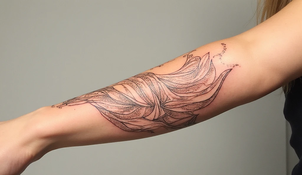 Goddess draping tattoo – elegant girlish tattoo design inspired by Greek art representing beauty and strength.