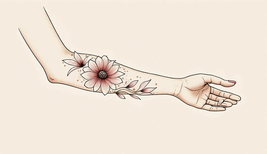 Floral whisper forearm tattoo – soft girlish tattoo design symbolizing emotion and gentle femininity.