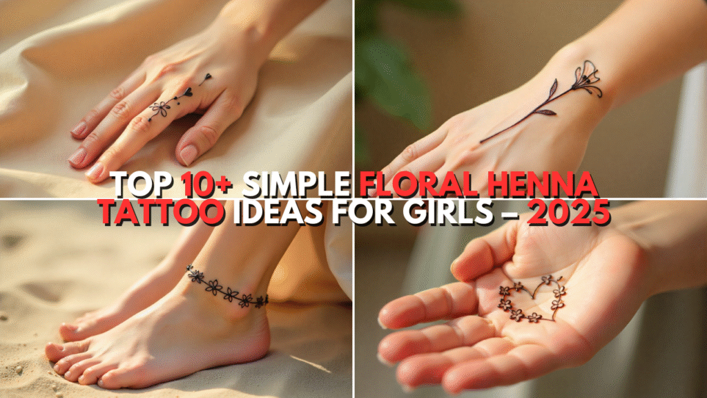 Simple Floral Henna Tattoo Ideas for Girls