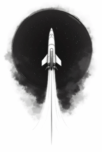 minimalist spaceship tattoo with stars and trail, simple and creative space tattoo for dreamers