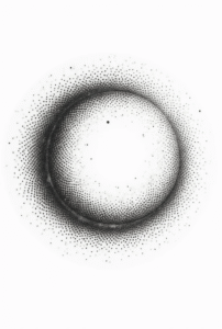 milky way tattoo made with dot shading technique, minimalist galaxy tattoo representing wonder and imagination